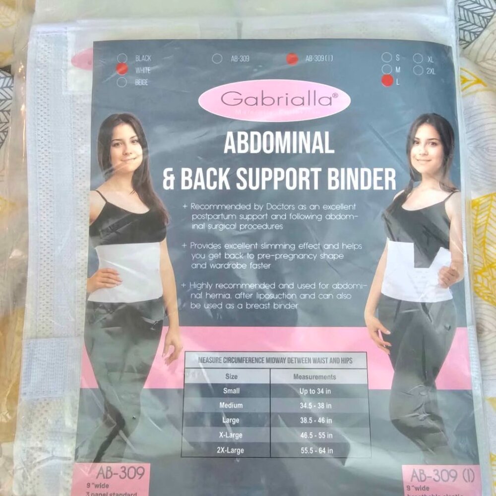 New Gabrialla Abdominal Back Support Binder (L)